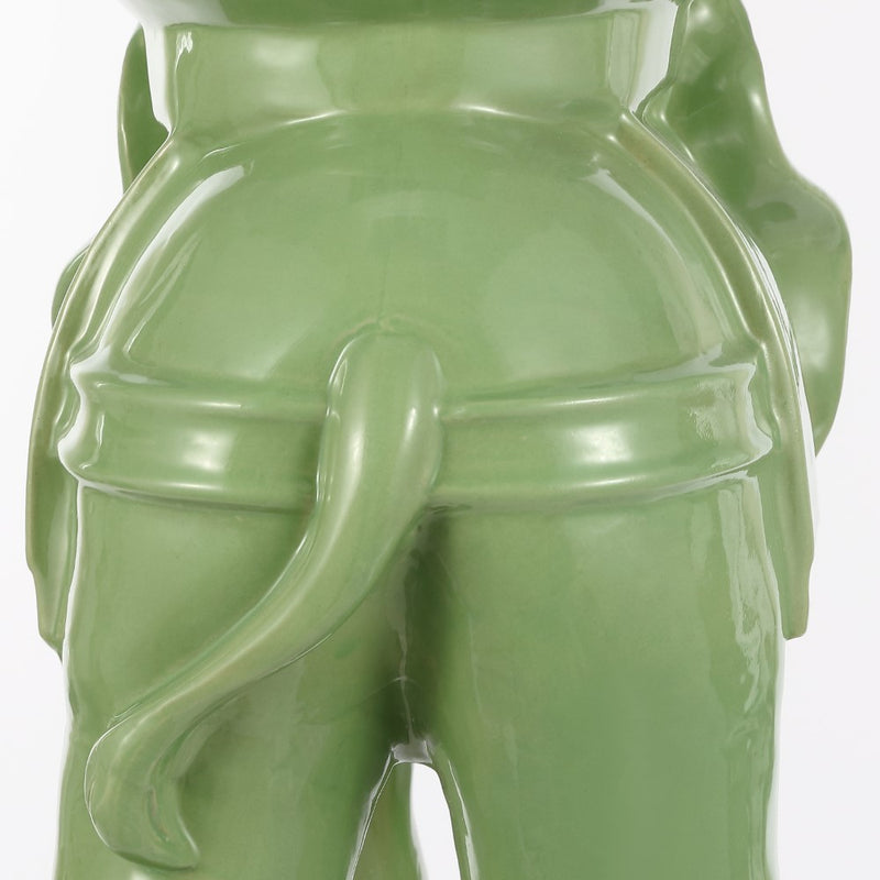 White Elephant 14.2" Ceramic Garden Stool