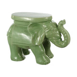 White Elephant 14.2" Ceramic Garden Stool
