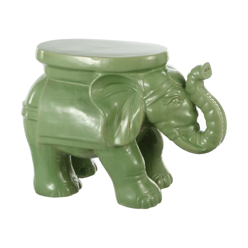 White Elephant 14.2" Ceramic Garden Stool