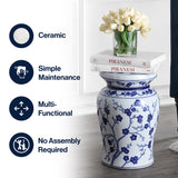 Cherry Blossom 17.7" Ceramic Garden Stool