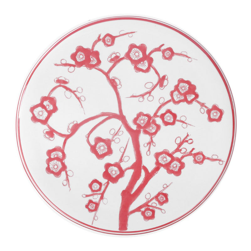 Cherry Blossom 17.7" Ceramic Garden Stool - JONATHAN Y
