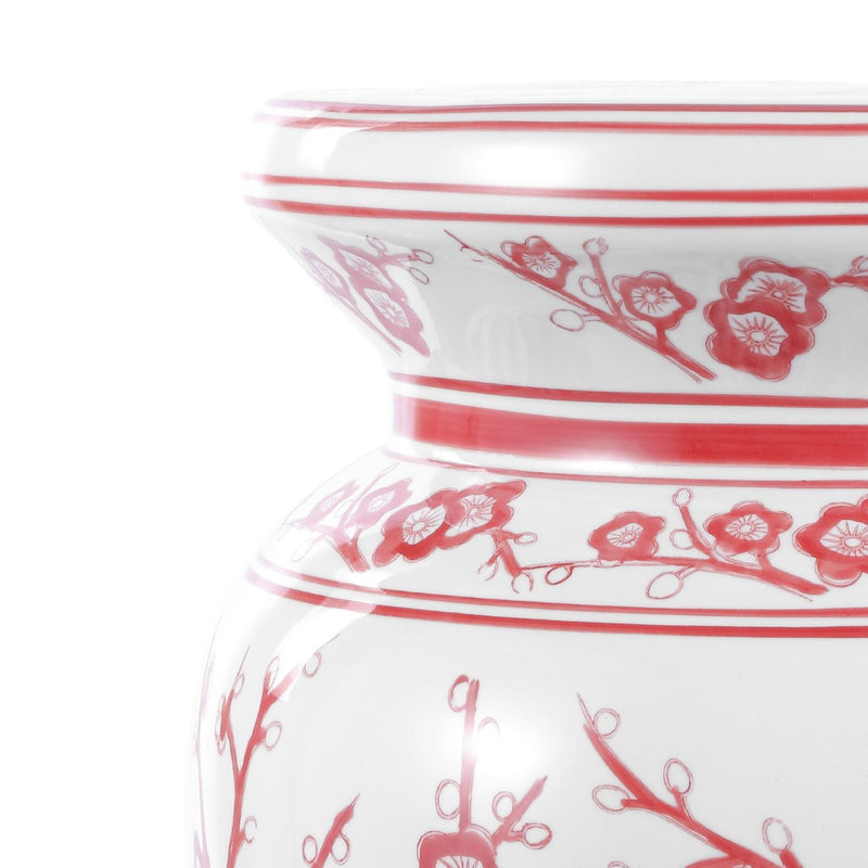 Cherry Blossom 17.7" Ceramic Garden Stool - JONATHAN Y
