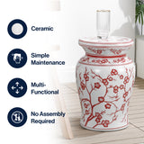 Cherry Blossom 17.7" Ceramic Garden Stool