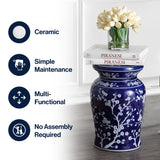Cherry Blossom 17.75" Ceramic Garden Stool