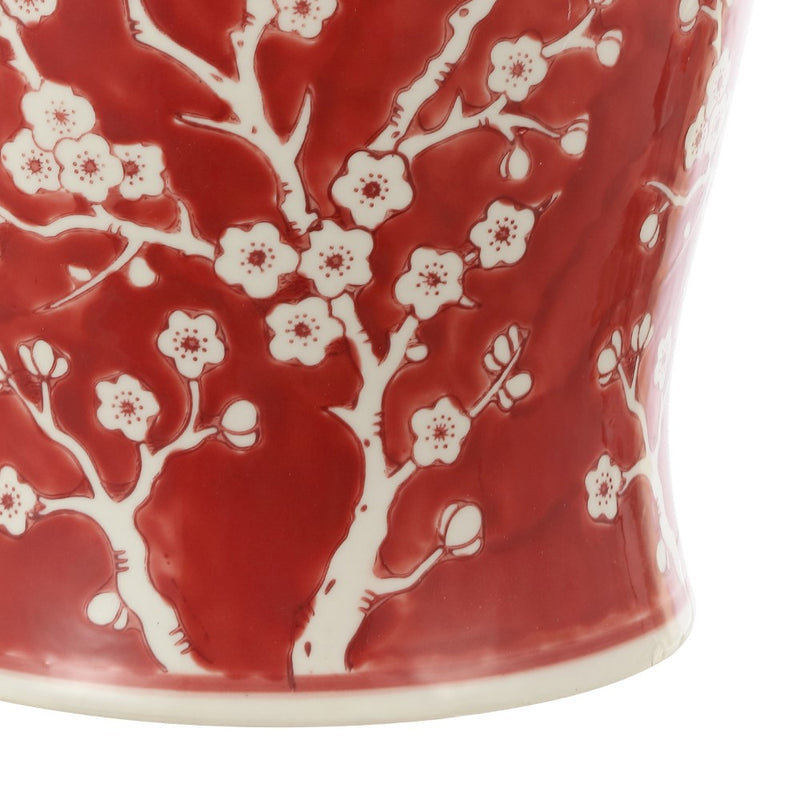 Cherry Blossom 17.75" Ceramic Garden Stool - JONATHAN Y