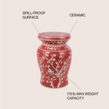 Cherry Blossom 17.75" Ceramic Garden Stool - JONATHAN Y