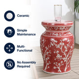 Cherry Blossom 17.75" Ceramic Garden Stool