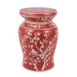 Cherry Blossom 17.75" Ceramic Garden Stool - JONATHAN Y