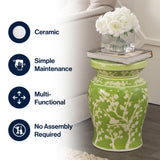 Cherry Blossom 17.75" Ceramic Garden Stool