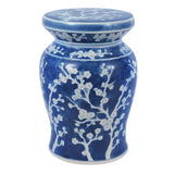 Cherry Blossom 17.75" Ceramic Garden Stool - JONATHAN Y