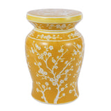 Cherry Blossom 17.75" Ceramic Garden Stool