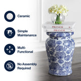 Poppies 17.7" Ceramic Garden Stool