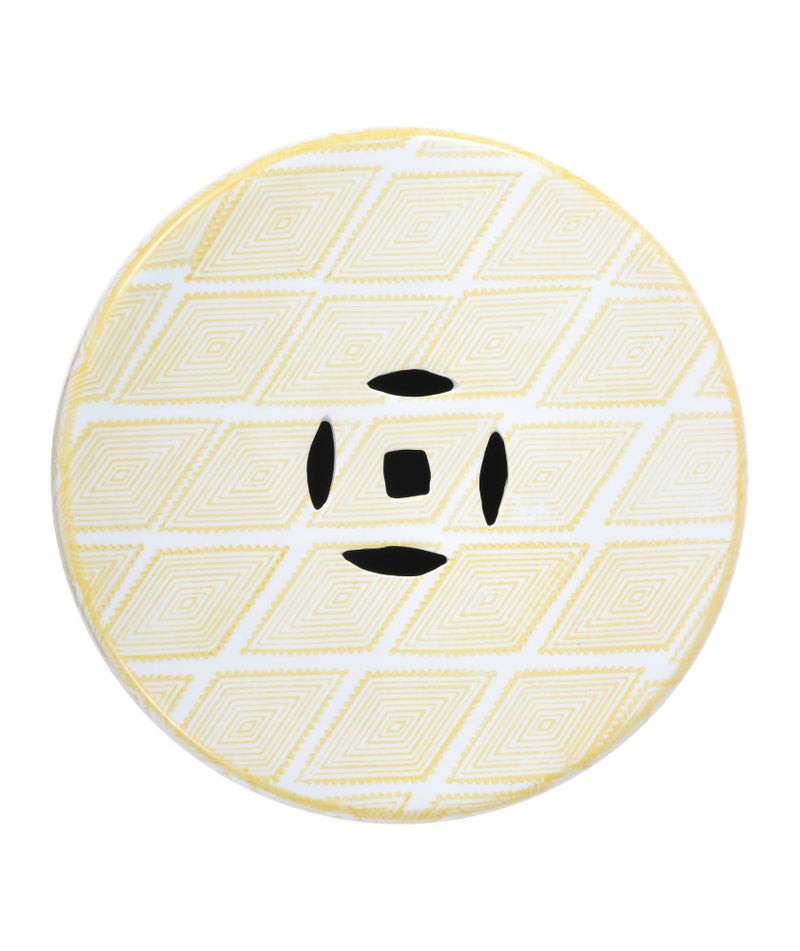 Moroccan Diamonds 18" Ceramic Drum Garden Stool - JONATHAN Y