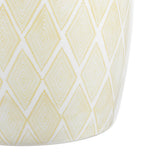 Moroccan Diamonds 18" Ceramic Drum Garden Stool - JONATHAN Y