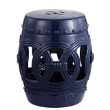 Lucky Coins 16" Chinese Ceramic Drum Garden Stool