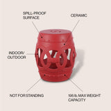 Lucky Coins 16" Chinese Ceramic Drum Garden Stool - JONATHAN Y