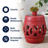Lucky Coins 16" Chinese Ceramic Drum Garden Stool
