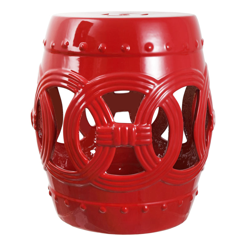 Lucky Coins 16" Chinese Ceramic Drum Garden Stool - JONATHAN Y