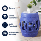 Lucky Coins 16" Chinese Ceramic Drum Garden Stool