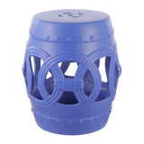Lucky Coins 16" Chinese Ceramic Drum Garden Stool - JONATHAN Y