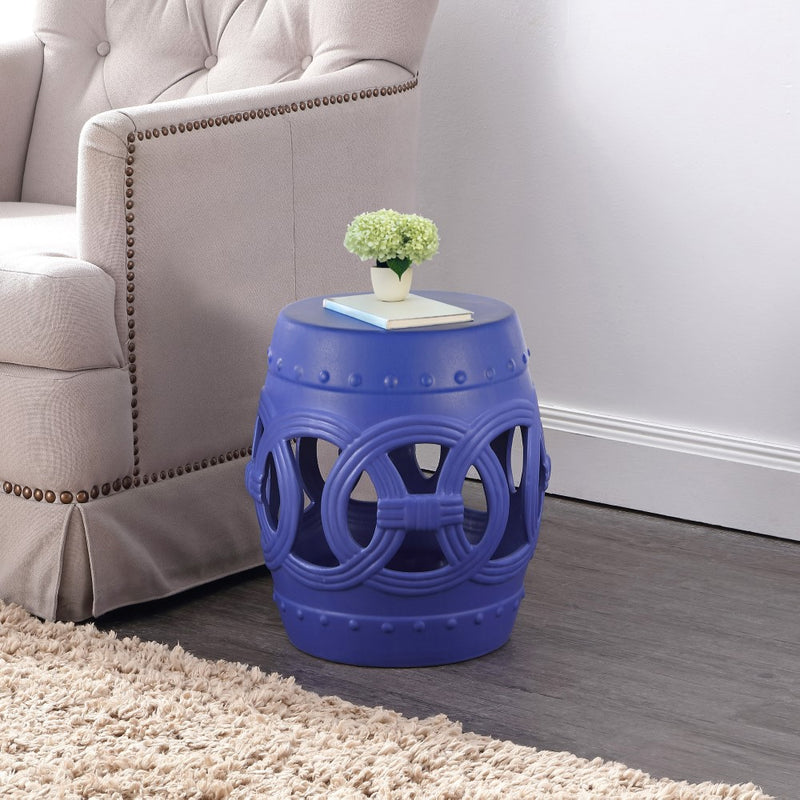 Lucky Coins 16" Chinese Ceramic Drum Garden Stool - JONATHAN Y