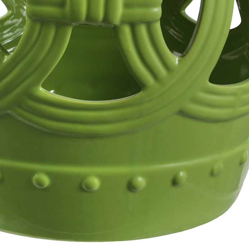 Lucky Coins 16" Chinese Ceramic Drum Garden Stool