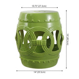 Lucky Coins 16" Chinese Ceramic Drum Garden Stool