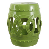 Lucky Coins 16" Chinese Ceramic Drum Garden Stool