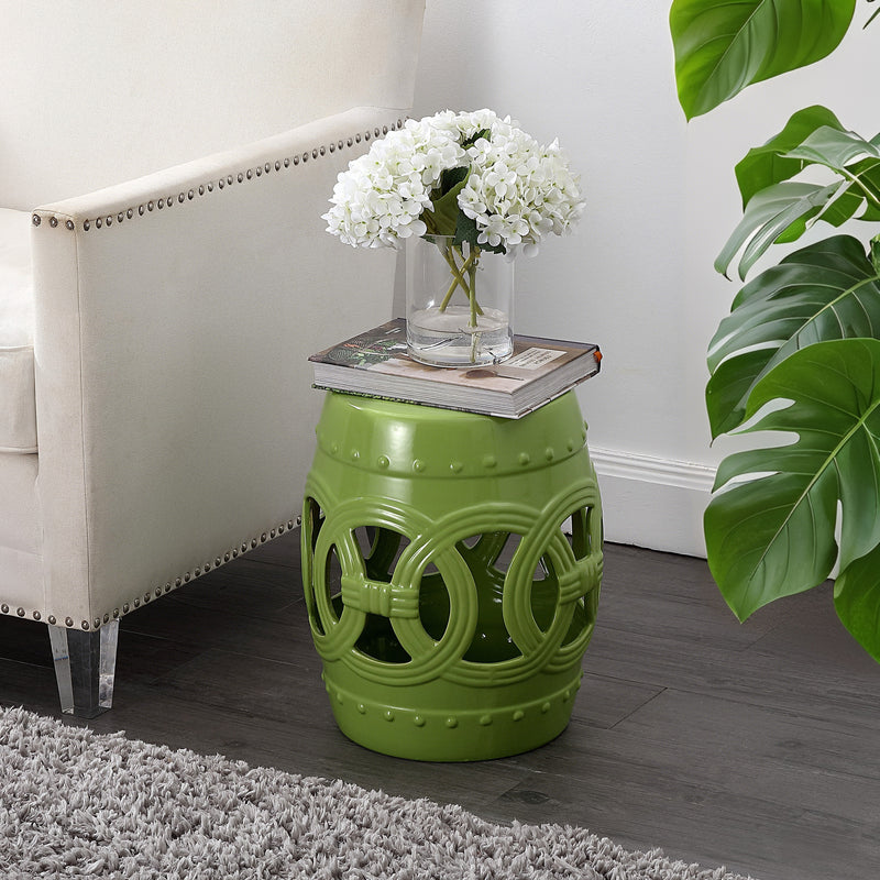 Lucky Coins 16" Chinese Ceramic Drum Garden Stool