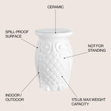 Groovy Owl 17.5" Ceramic Garden Stool - JONATHAN Y