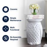 Groovy Owl 17.5" Ceramic Garden Stool