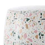 Chiara 17.5" Terrazzo Ceramic Garden Stool - JONATHAN Y