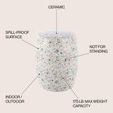 Chiara 17.5" Terrazzo Ceramic Garden Stool - JONATHAN Y
