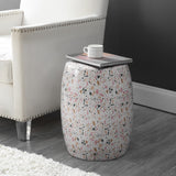Chiara 17.5" Terrazzo Ceramic Garden Stool - JONATHAN Y