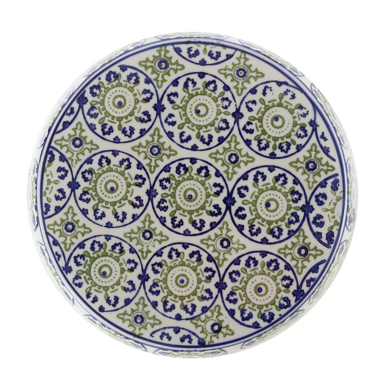 Lula 17.25" Suzani Ceramic Garden Stool - JONATHAN Y