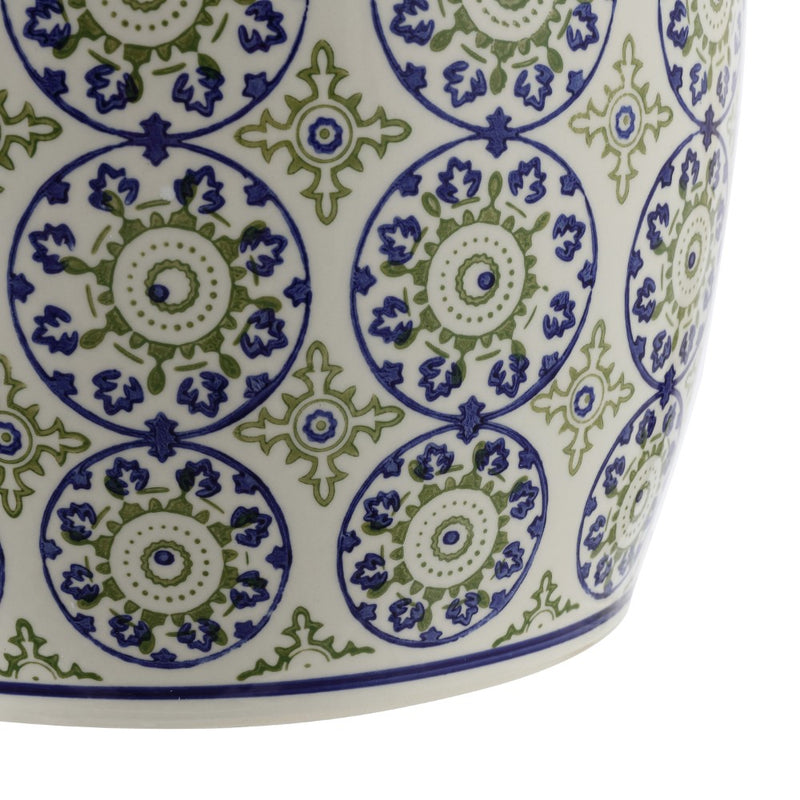 Lula 17.25" Suzani Ceramic Garden Stool - JONATHAN Y