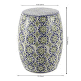 Lula 17.25" Suzani Ceramic Garden Stool - JONATHAN Y