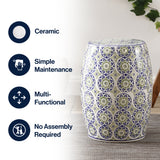 Lula 17.25" Suzani Ceramic Garden Stool