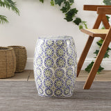Lula 17.25" Suzani Ceramic Garden Stool - JONATHAN Y