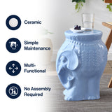 Orla 18.5" Modern Bohemian Elephant Ceramic Garden Stool