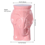 Orla 18.5" Modern Bohemian Elephant Ceramic Garden Stool - JONATHAN Y