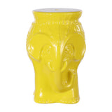 Orla 18.5" Modern Bohemian Elephant Ceramic Garden Stool - JONATHAN Y