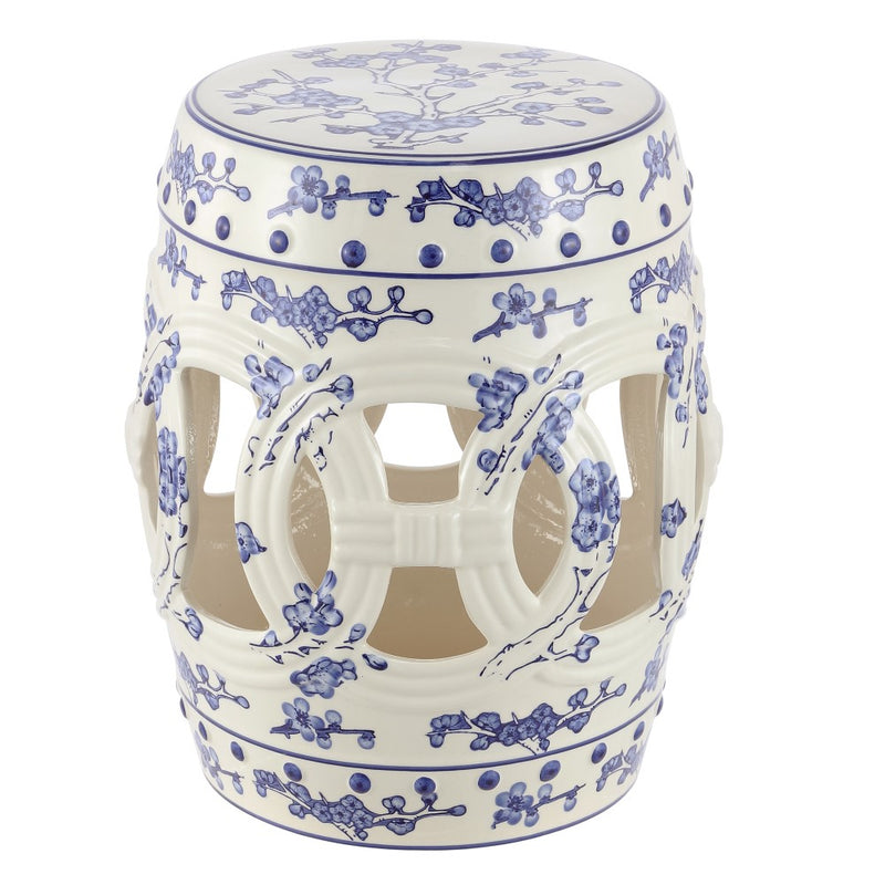 Lucky Coins 16" Chinese Ceramic Drum Garden Stool