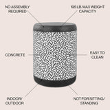 Vernis 17.75" Modern Bohemian Geometric Drum Garden Stool - JONATHAN Y
