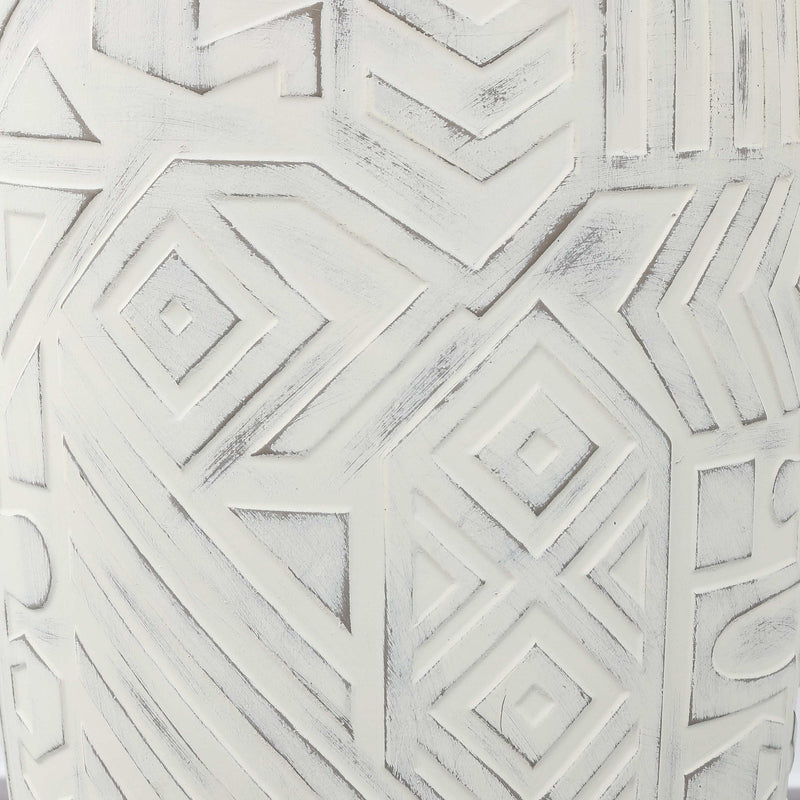 Drornzok 17.75" Geometric Drum Garden Stool - JONATHAN Y