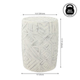 Drornzok 17.75" Geometric Drum Garden Stool - JONATHAN Y