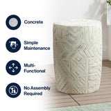 Drornzok 17.75" Geometric Drum Garden Stool