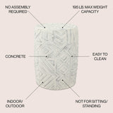 Drornzok 17.75" Geometric Drum Garden Stool - JONATHAN Y