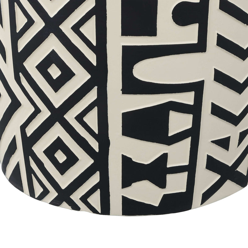 Drornzok 17.75" Geometric Drum Garden Stool - JONATHAN Y