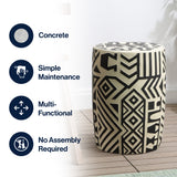 Drornzok 17.75" Geometric Drum Garden Stool
